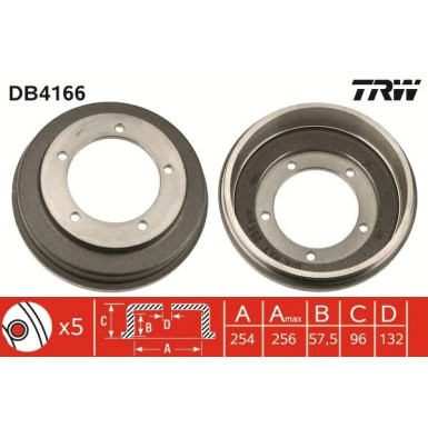 TRW | Bremstrommel | DB4166
