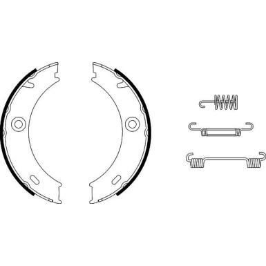 Hella | Bremsbackensatz, Feststellbremse | 8DA 355 050-461