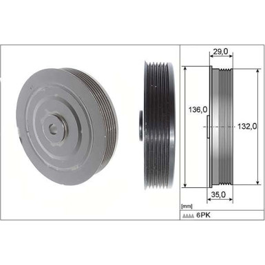 544 0009 10 Riemenscheibe, Kurbelwelle