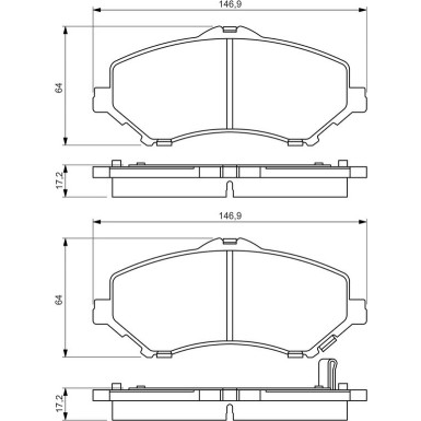 BOSCH Bremsbelagsatz, Scheibenbremse 0 986 494 493