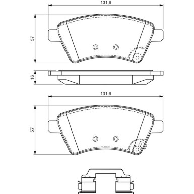BOSCH Bremsbelagsatz, Scheibenbremse 0 986 494 584