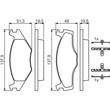 0 986 468 873 Bremsbelagsatz, Scheibenbremse