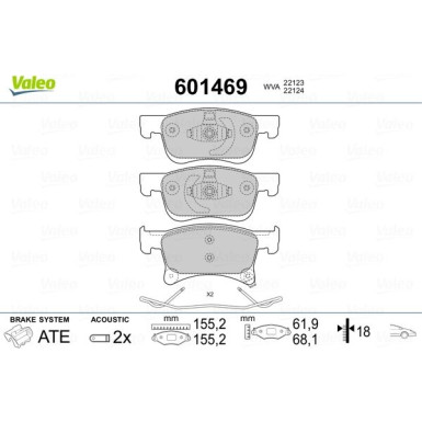 601469 Bremsbelagsatz, Scheibenbremse