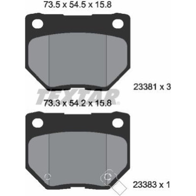 2338102 Bremsbelagsatz, Scheibenbremse