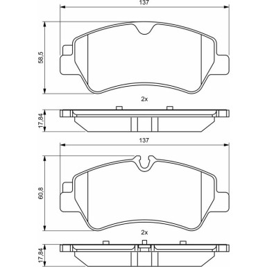 BOSCH Bremsbelagsatz, Scheibenbremse 0 986 494 796