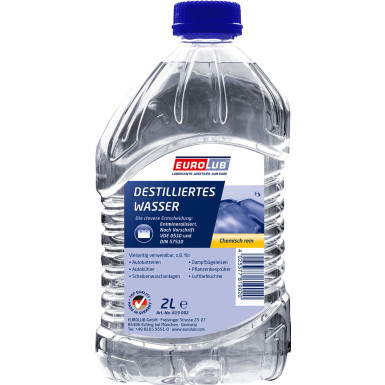 EUROLUB Destilliertes Wasser Flasche, 2L DESTILLIERTES WASSER 819002