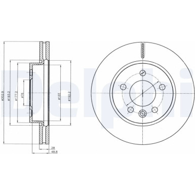 Delphi | Bremsscheibe | BG4343C