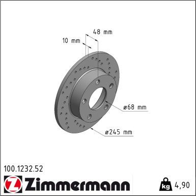 Zimmermann | Bremsscheibe | 100.1232.52
