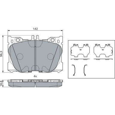 0 986 424 335 Bremsbelagsatz, Scheibenbremse