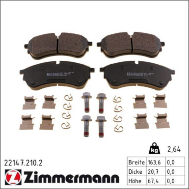 Zimmermann Bremsbelagsatz, Scheibenbremse 22147.210.2