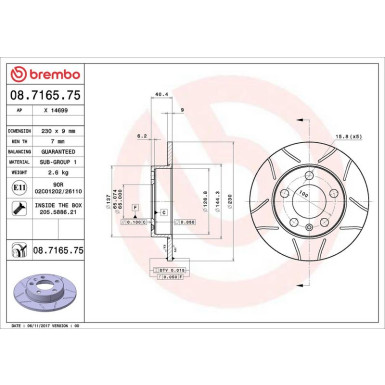 Brembo Bremsscheibe XTRA LINE - Max 08.7165.75 Brembo Bremsscheibe XTRA LINE - Max 08.7165.75