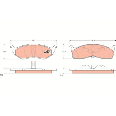 TRW Bremsbelagsatz, Scheibenbremse COTEC GDB1236