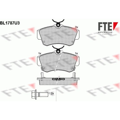 2 x FTE Bremsbelagsatz, Scheibenbremse | 9010358