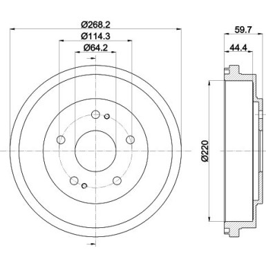Hella | Bremstrommel | 8DT 355 300-291