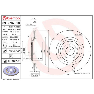 Brembo | Bremsscheibe | 09.9767.11