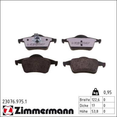 Zimmermann Bremsbelagsatz, Scheibenbremse rd:z 23076.975.1