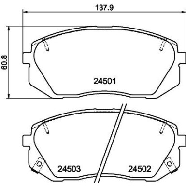Hella Pagid | Bremsbelagsatz, Scheibenbremse | 8DB 355 012-961