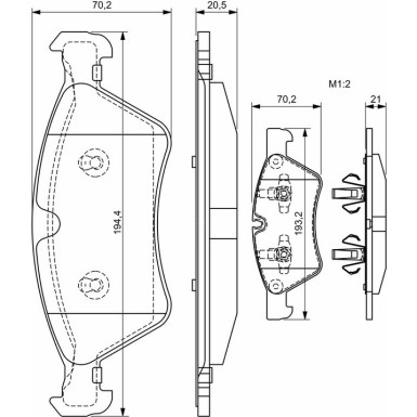 BOSCH Bremsbelagsatz, Scheibenbremse 0 986 494 165