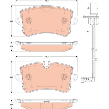 GDB1866 Bremsbelagsatz, Scheibenbremse