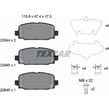 2284401 Bremsbelagsatz, Scheibenbremse