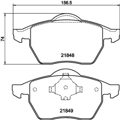 Hella | Bremsbelagsatz, Scheibenbremse | 8DB 355 008-001