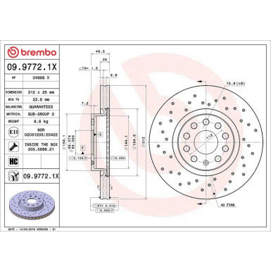 09.9772.1X Bremsscheibe XTRA LINE - Xtra