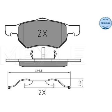Meyle Bremsbelagsatz, Scheibenbremse MEYLE-ORIGINAL: True to OE 025 238 0718