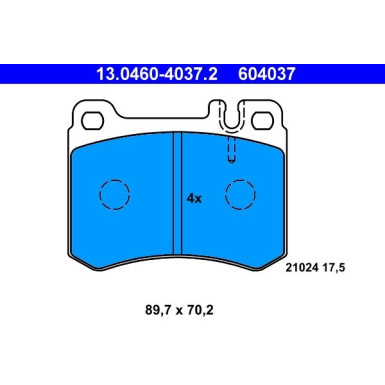 13.0460-4037.2 Bremsbelagsatz, Scheibenbremse 13.0460-4037.2 Bremsbelagsatz, Scheibenbremse
