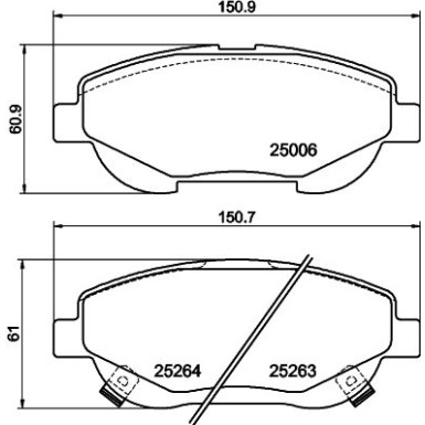Hella | Bremsbelagsatz, Scheibenbremse | 8DB 355 015-691