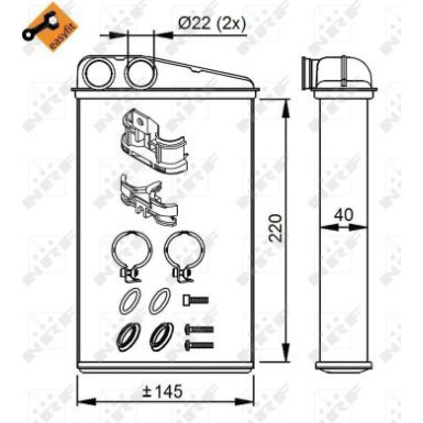 54272 Wärmetauscher, Innenraumheizung EASY FIT