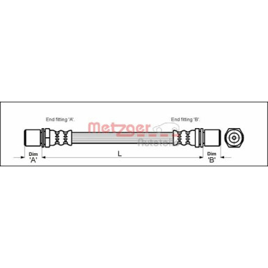 Metzger | Bremsschlauch | 4112214