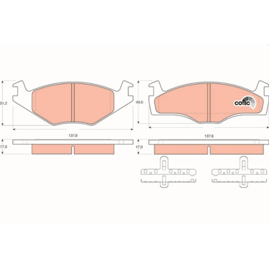 GDB1219 Bremsbelagsatz, Scheibenbremse COTEC