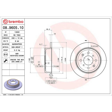 Brembo | Bremsscheibe | 08.9605.10