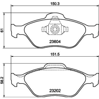 Hella | Bremsbelagsatz, Scheibenbremse | 8DB 355 008-901
