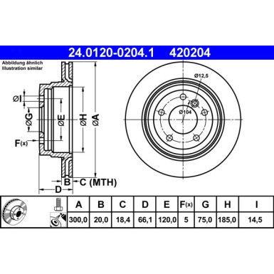 ATE | Bremsensatz, Scheibenbremse | 24.0120-0204.1 + 13.0470-7217.2