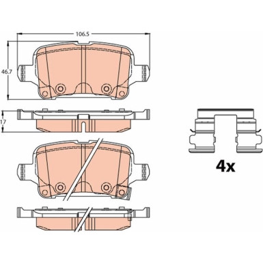 GDB2180 Bremsbelagsatz, Scheibenbremse
