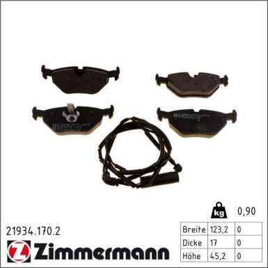 Zimmermann Bremsbelagsatz, Scheibenbremse 21934.170.2