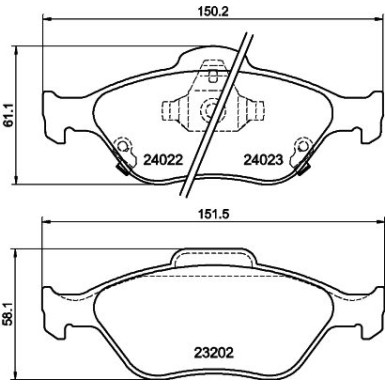 8DB 355 006-721 Bremsbelagsatz, Scheibenbremse
