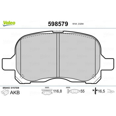 598579 Bremsbelagsatz, Scheibenbremse