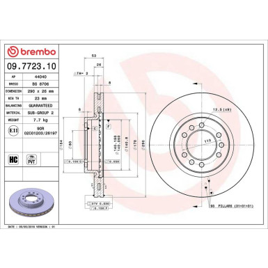 09.7723.10 Bremsscheibe PRIME LINE