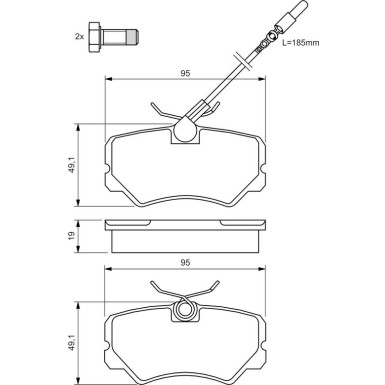 BOSCH Bremsbelagsatz, Scheibenbremse 0 986 492 090