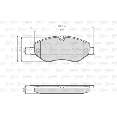 Valeo Bremsbelagsatz, Scheibenbremse OPTIPACK for LCV 872192
