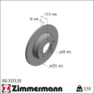 Zimmermann Bremsscheibe Coat Z 100.3323.20