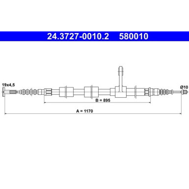 24.3727-0010.2 Seilzug, Feststellbremse 24.3727-0010.2 Seilzug, Feststellbremse