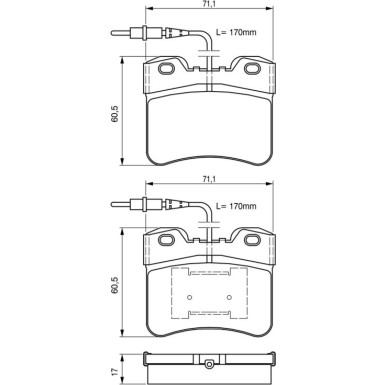 BOSCH Bremsbelagsatz, Scheibenbremse 0 986 461 130