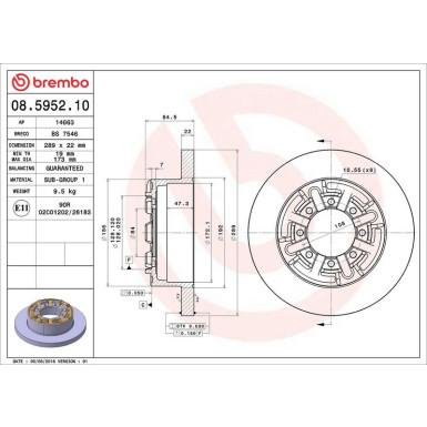 Brembo Bremsscheibe PRIME LINE 08.5952.10