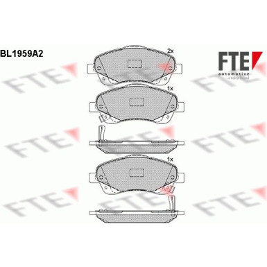 FTE | Bremsbelagsatz, Scheibenbremse | 9010545
