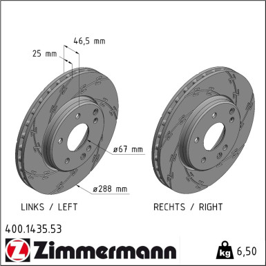 Zimmermann Bremsscheibe BLACK Z 400.1435.53