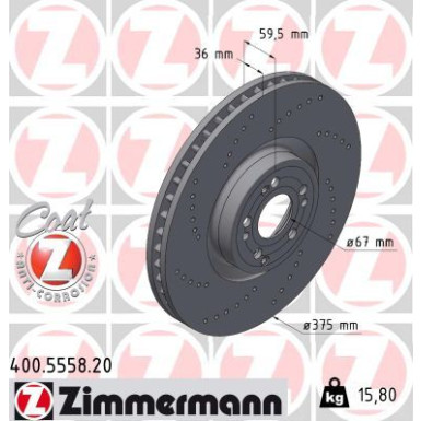 Zimmermann | Bremsscheibe | 400.5558.20