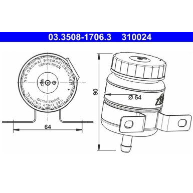 03.3508-1706.3 Ausgleichsbehälter, Bremsflüssigkeit 03.3508-1706.3 Ausgleichsbehälter, Bremsflüssigkeit